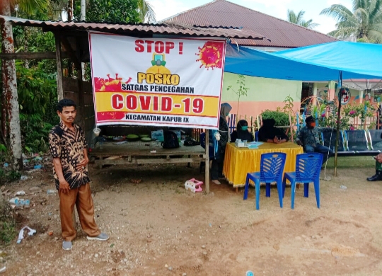 Meski Serba Kekurangan, Aparat dan Masyarakat Kapur IX Limapuluh Kota Berjibaku Cegah Virus Corona