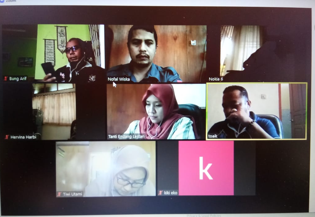 Evaluasi Monev Badan Publik 2019, KI Sumbar Gelar Rapat Pleno Virtual