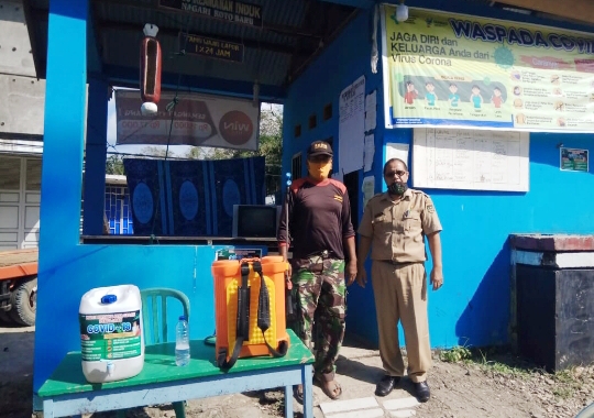 Cegah Penyebaran Covid-19, Nagari Koto Baru Sijunjung Dirikan Posko Pemeriksaan
