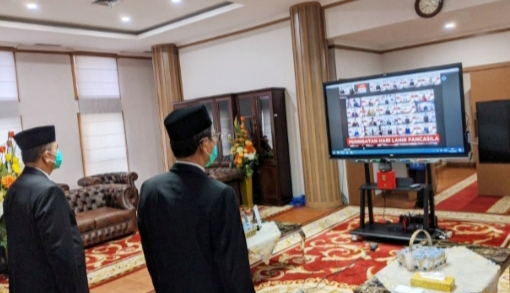 Gubernur dan Wagub Sumbar Ikuti Peringatan Hari Lahir Pancasila Secara Virtual