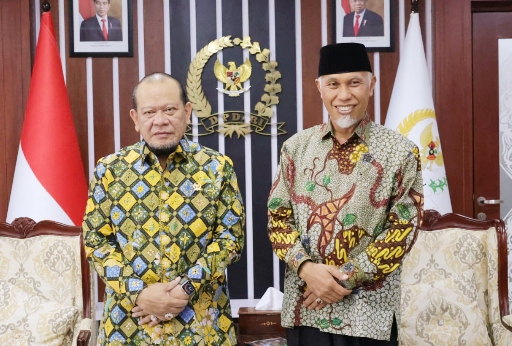 Temui Ketua DPD RI, Gubernur Mahyeldi Sampaikan Pembangunan Sumbar