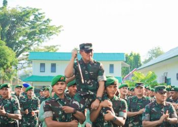 Prajurit Yonif 133/YS Sambut Hangat Kunjungan Danrem 032/Wbr