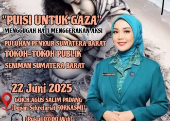 Dianita Maulin Vasko Ikut Baca Puisi Gaza Bersama Penyair dan Tokoh Sumbar