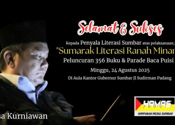 Hamas Ucapkan Selamat & Sukses Acara “Sumarak Literasi Ranah Minang”, 356 Buku Siap Diluncurkan oleh Penyala Literasi Sumbar