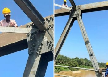 Sudah Berusia 30 Tahun, Dinas PUPR Dharmasraya Perbaiki Jembatan Batanghari Sungai Langkok