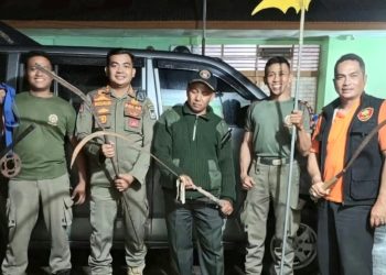 Satpol PP Padang Bersama Tim Gabungan Gagalkan Tawuran Pakai Sajam di Koto Tangah