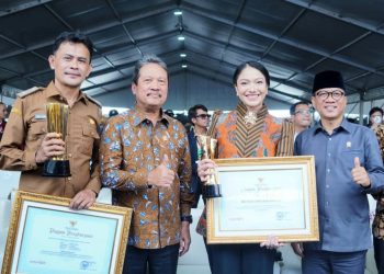 Bupati Dharmasraya Terima Penghargaan Upakarya Wanua Nugraha dari Kemendes RI