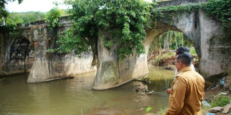 Bupati Tanah Datar Eka Putra Tinjau Jembatan Titian Putiah yang Rusak Akibat Banjir
