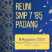 Alumni Angkatan 1985 SMPN 7 Padang Gelar Reuni Akbar 8 Agustus 2026 di Hotel Pangeran Beach Padang