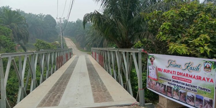 Respons Cepat Bupati Annisa, Dua Jembatan di Timpeh yang Dulunya Lantai Kayu Sekarang Berganti Plat Baja